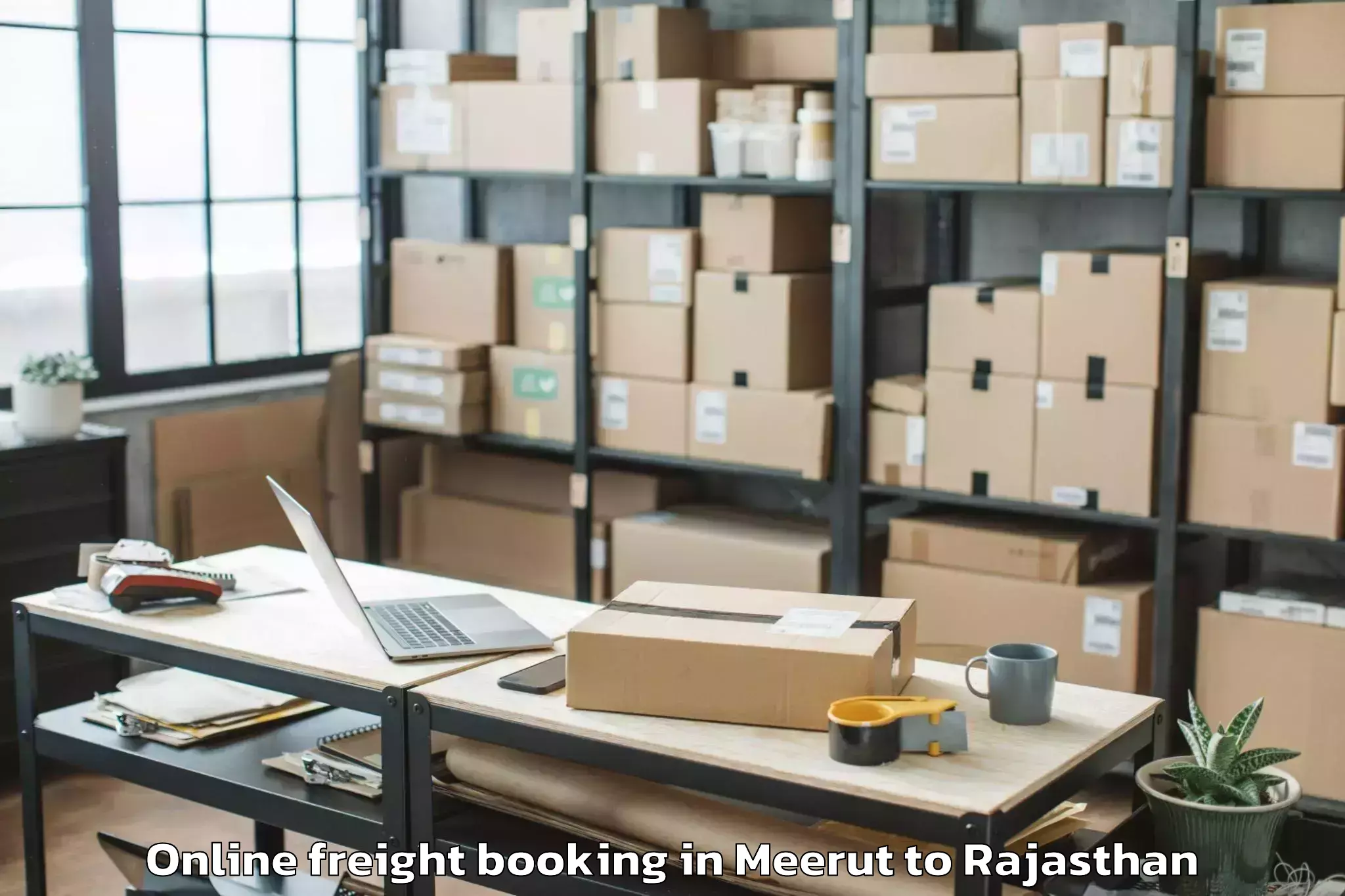 Top Meerut to Sapotra Online Freight Booking Available